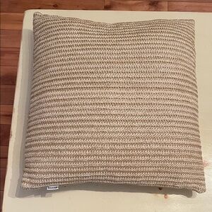 Bouclair Beige Textured Throw Pillow and Insert, 16x16